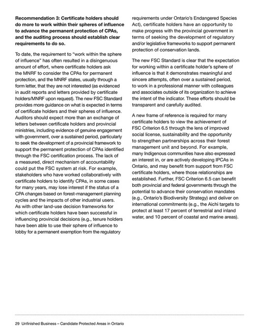 Reference Plan Ontario Example.pdf Unfinished Business - Candidate Protected Areas in Ontario - Page 26-27