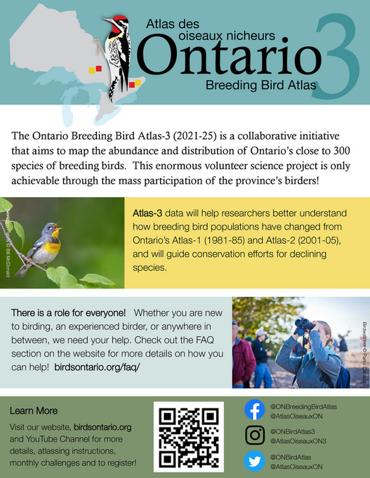 Ontario Breeding Bird Atlas3 information poster Page 1