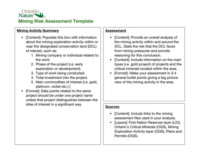 Mining Checklist Mining Risk Assessment Brief - Page 1