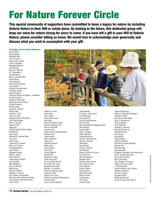 Doug Routley Ontario Nature Annual Report 2025 - Page 12-13